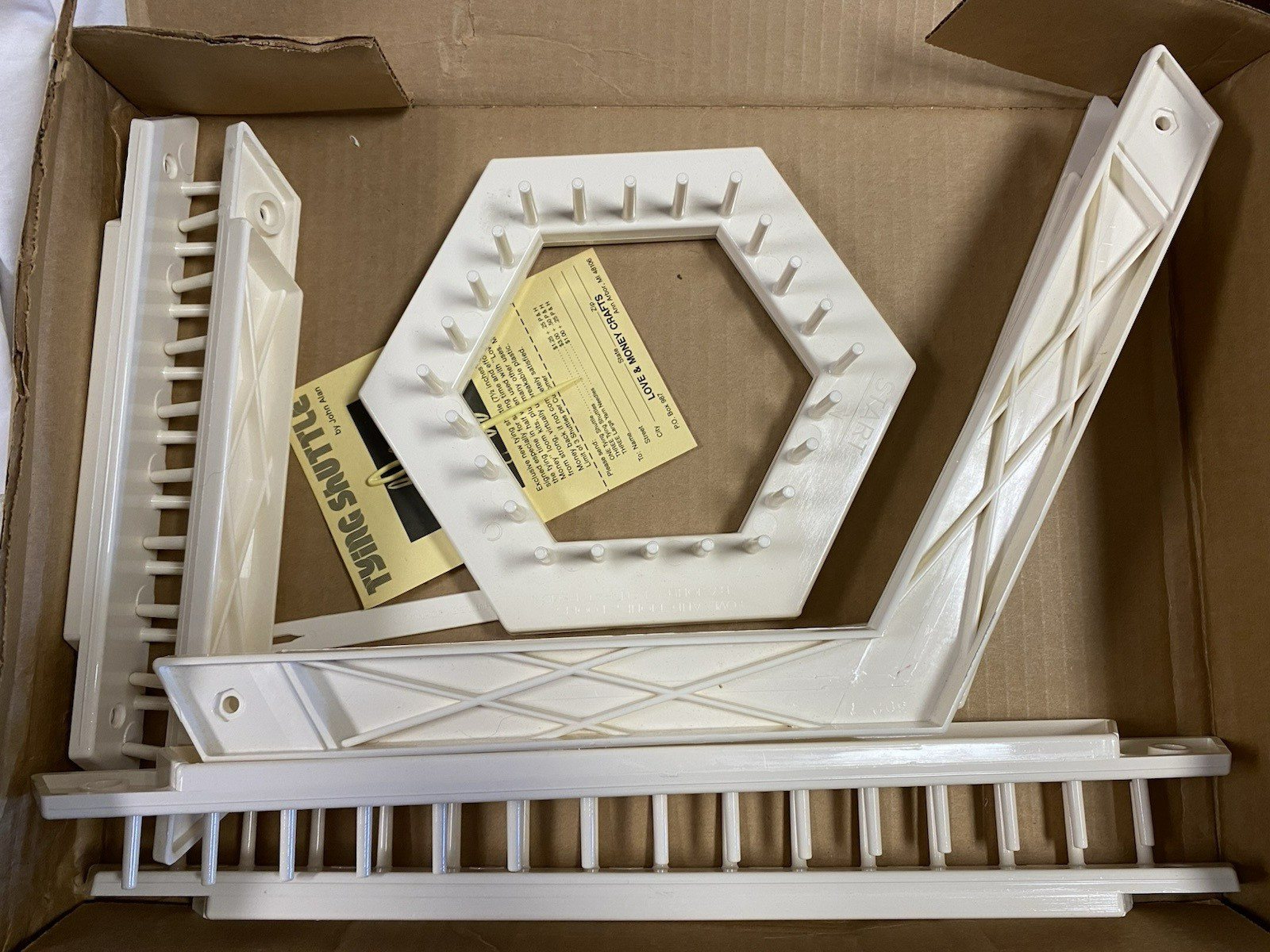 Vintage Love & Money Crafts Looms Hexagon w/ Instruction Books 7 pcs Lap Weaving