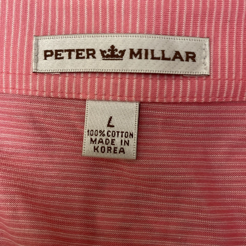 Camisa polo Peter Millar a rayas para hombre talla grande coral a rayas ropa de golf L Foto 2 de 4