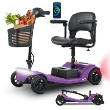 2025 Mobility Scooter, Electric Power Mobile Scooters Removable Battery Purple
