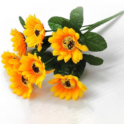 High Quality Artificial Sunflower Garden Wedding Party Decor Room Yellow