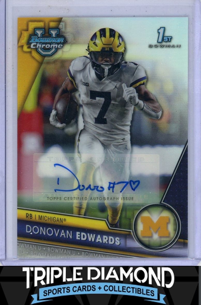 2023 Bowman University Chrome 1st Donovan Edwards Auto Refractor #122/499 P918