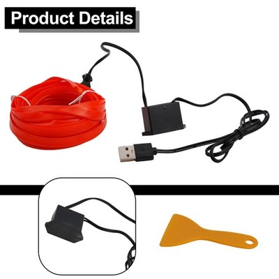 Verbessern Sie den Innenraum Ihres Autos mit roten LED-Armaturenbrettleuchten 5 m USB-betrieben