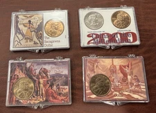 Set of (4) Sacagawea Dollars & (1) Susan B. Anthony Dollar Set w/(4) Small Cases