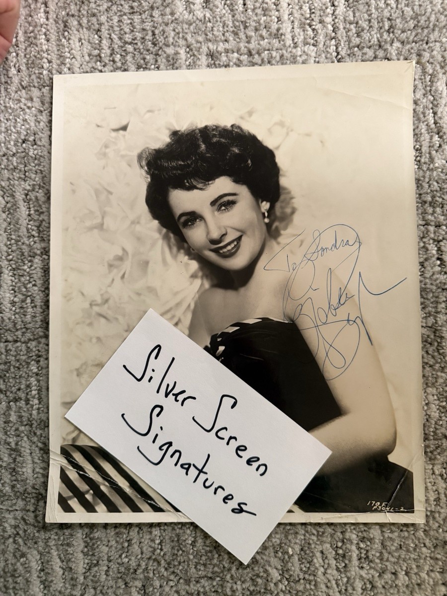 Elizabeth Taylor Hand Signed Autograph JSA COA Original 4x5 Candid