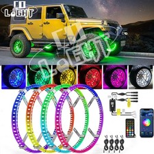 17inch Rgbw Led Wheel Ring Lights Double Row Wheel Rim Lights For Truck Car Set