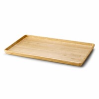 Continenta Tablett Rechteckig Serviertablett Holztablett Gummibaumholz 53 X 32Cm