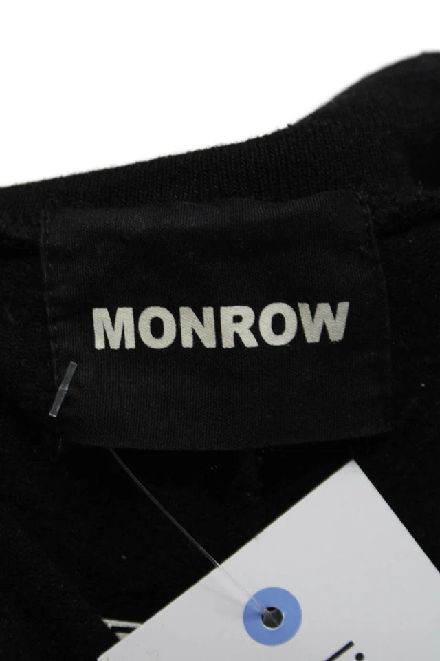 Pantalones deportivos Monrow para mujer con cuentas con cordón cintura tiro bajo cónicos negros talla XS Foto 4 de 4