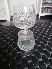 Webb Continental Hand-Cut Lead Crystal Brandy Glasses x 2 Mint. Condition
