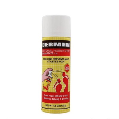 Derman Antifungal Powder Spray. Athlete's Foot, Ringworm and Jock Itch Treatment
