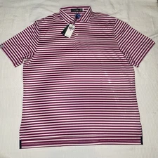RLX Ralph Lauren Golf Shirt Polo Pink White Stripe XXL