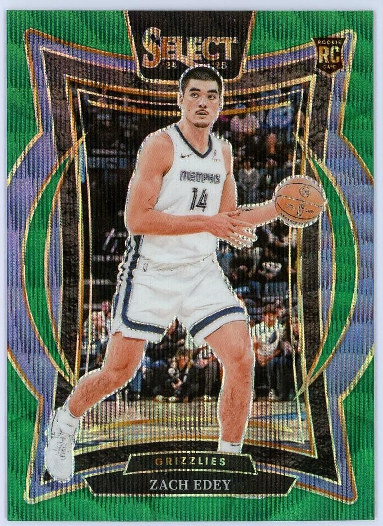 Zach Edey 2024-25 Panini Select 39/50 Green Wave Concourse RC Grizzlies #98
