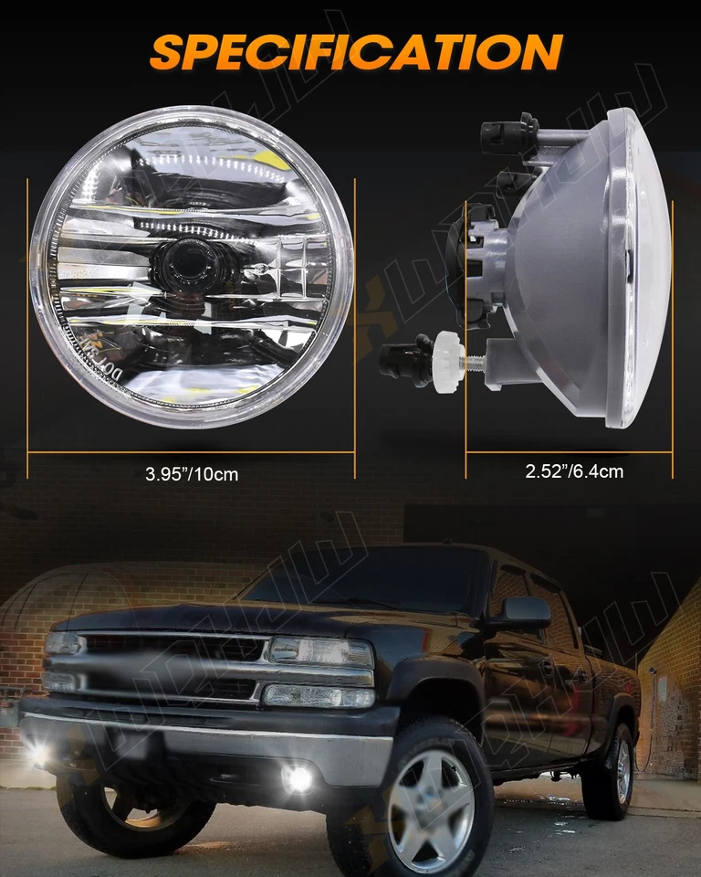 Luces antiniebla LED Halo DRL para Chevrolet Silverado 2500HD 3500HD 2015-2019 Foto 2 de 4