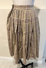 Vintage 1980s Liz Claiborne Wool Blend Plaid Midi Skirt Womens XS Preppy Classic