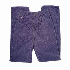 VTG 80s Wrangler Juniors 11 High Rise Straight Leg Corduroy Pants Purple