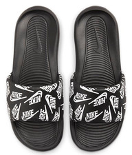 Nike Victori One Slide Logo Print 8 New Men's Black Slides Sandals CN9678-008