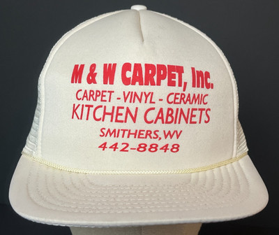 Vintage 1980s SNAPBACK TRUCKER HAT CAP M&W Carpet & Kitchen Cabinets WV Smithers