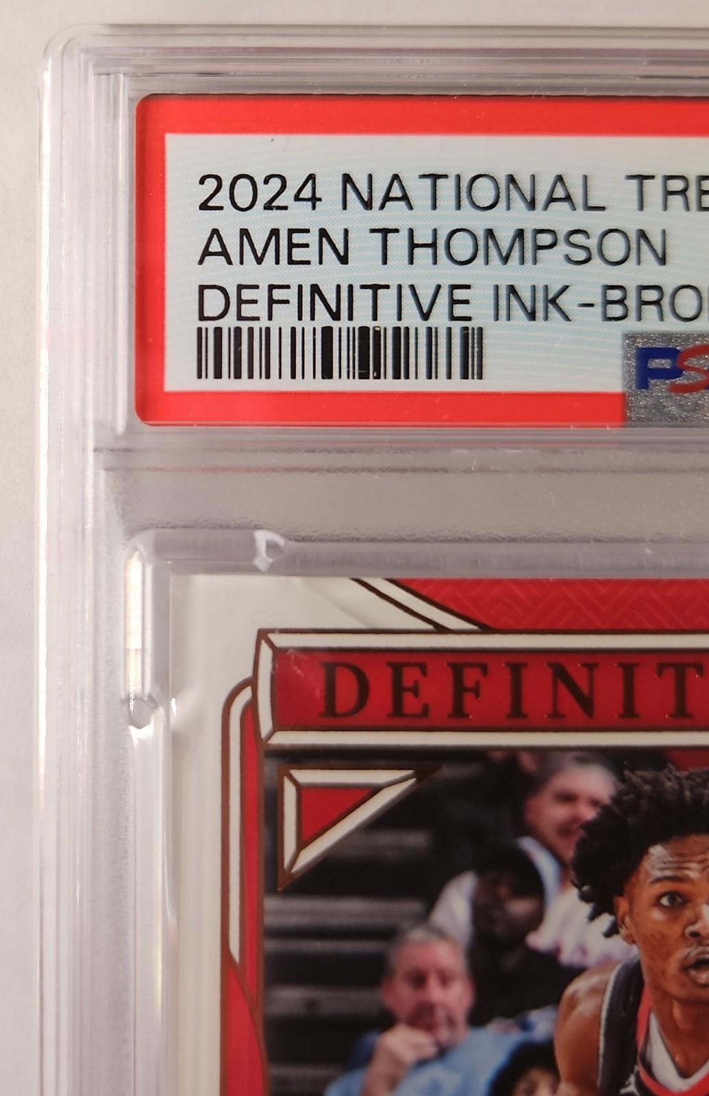 2024 PANINI NATIONAL TREASURES /25 AUTO AMEN THOMPSON PSA 9 MINT HOUSTON ROCKETS view 2