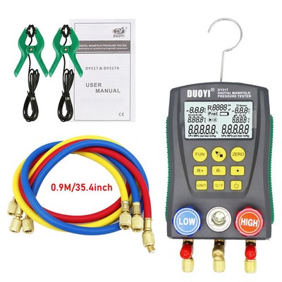 Digital Refrigeration Pressure Gauge HVAC AC Temperature Vacuum Test Tool Kit