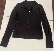 TRINA TURK RECREATION Activewear Full Zip Thumb Hole Jacket Color Black Size S