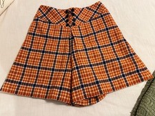 Vintage Bobbie Brooks Orange Plaid Skort Made In USA READ