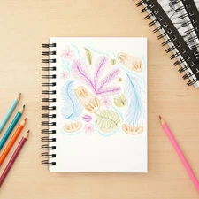 3-Pack Art Sketchbook, Spiral Bound Notebook with Acid Free Paper, 5.5 x 8.5"