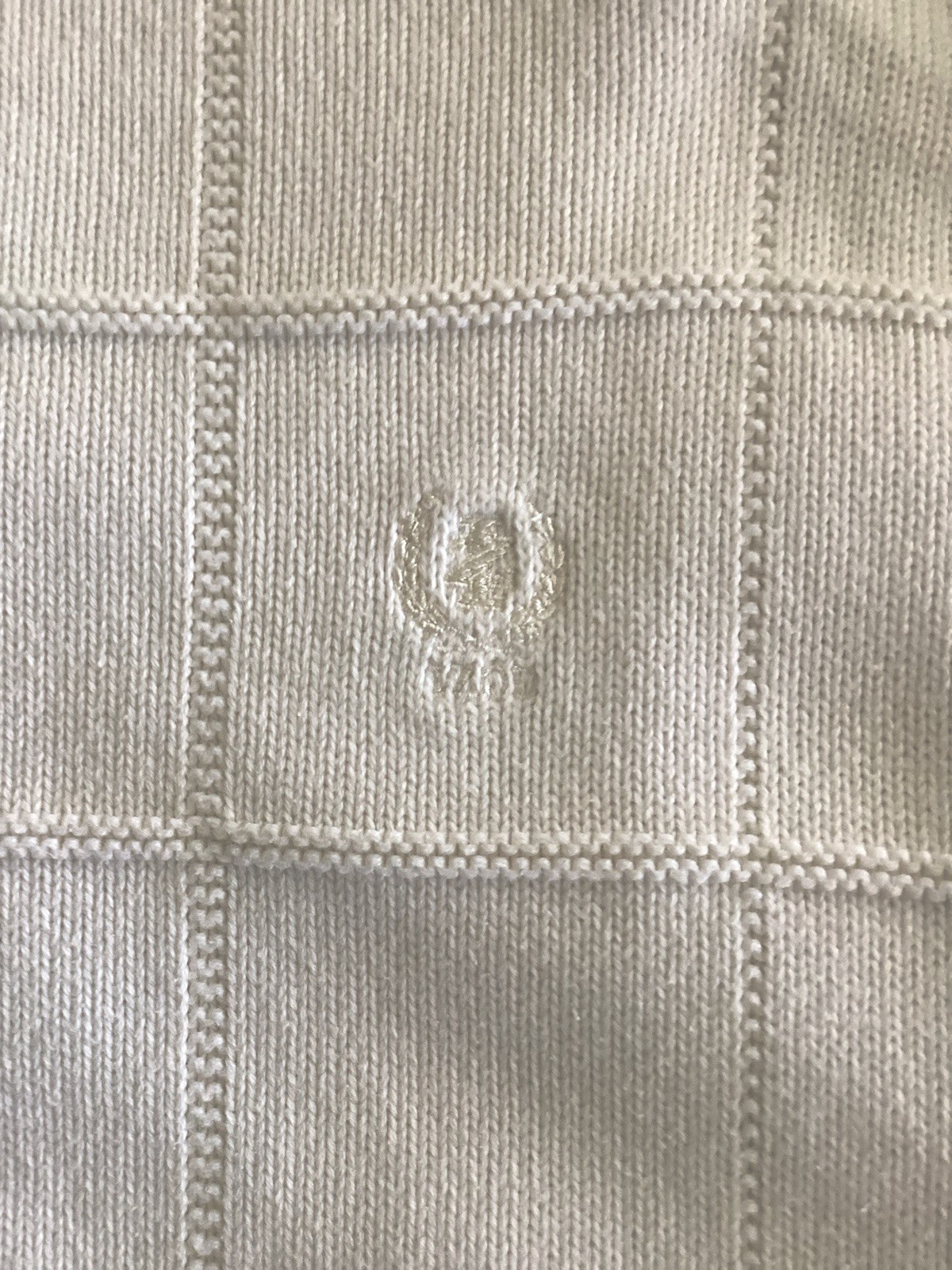 IZOD Mens Sweater Crew Neck Off White Cotton Logo Men’s Size XL Long sleeves thumbnail 4