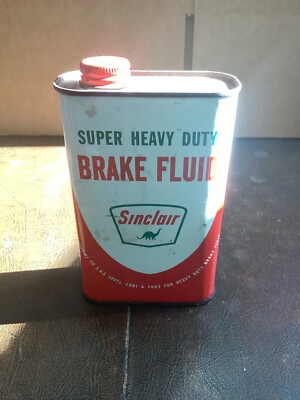 Vintage Can Sinclair Super Heavy Duty Brake Fluid red