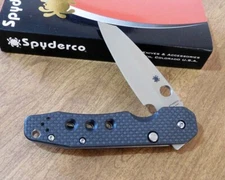 SPYDERCO New 240CFP Black Carbon Fiber Handle Smock Pln S30V Blade Knife/Knives