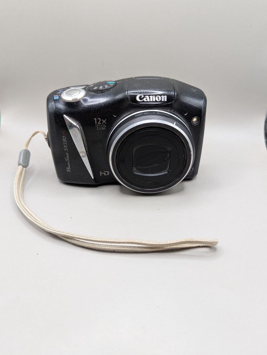 Canon PowerShot SX130 IS Digital Camera 12.1MP Black with Box and