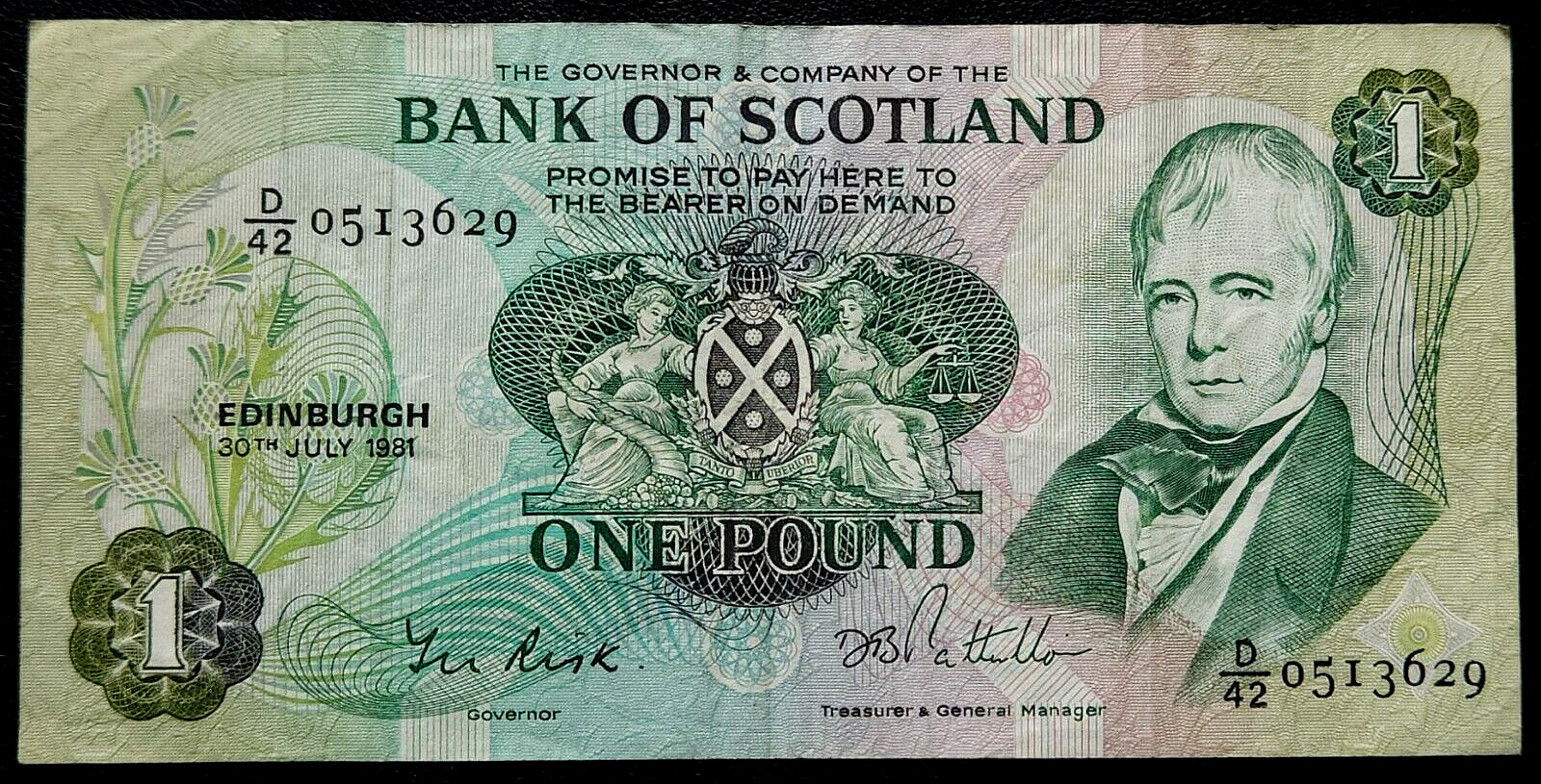 1981 Bank of Scotland One Pound Banknote