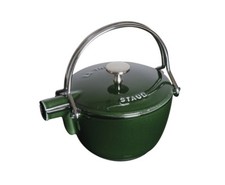 Staub Teekessel rund  Basilikumgrün 16,5 cm Wasserkocher Teekocher Gusseisen