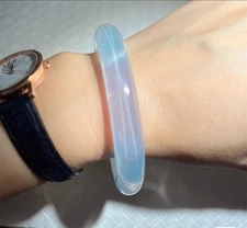 Top Quality White Star Sapphire Bangle Lab-Created AAAA+Corundum Sapphire Bangle