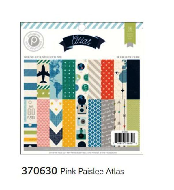 American Crafts 6"x6" Paper Pad  ~ PINK PAISLEE ~ ATLAS ~ 36ct  ~ 370630