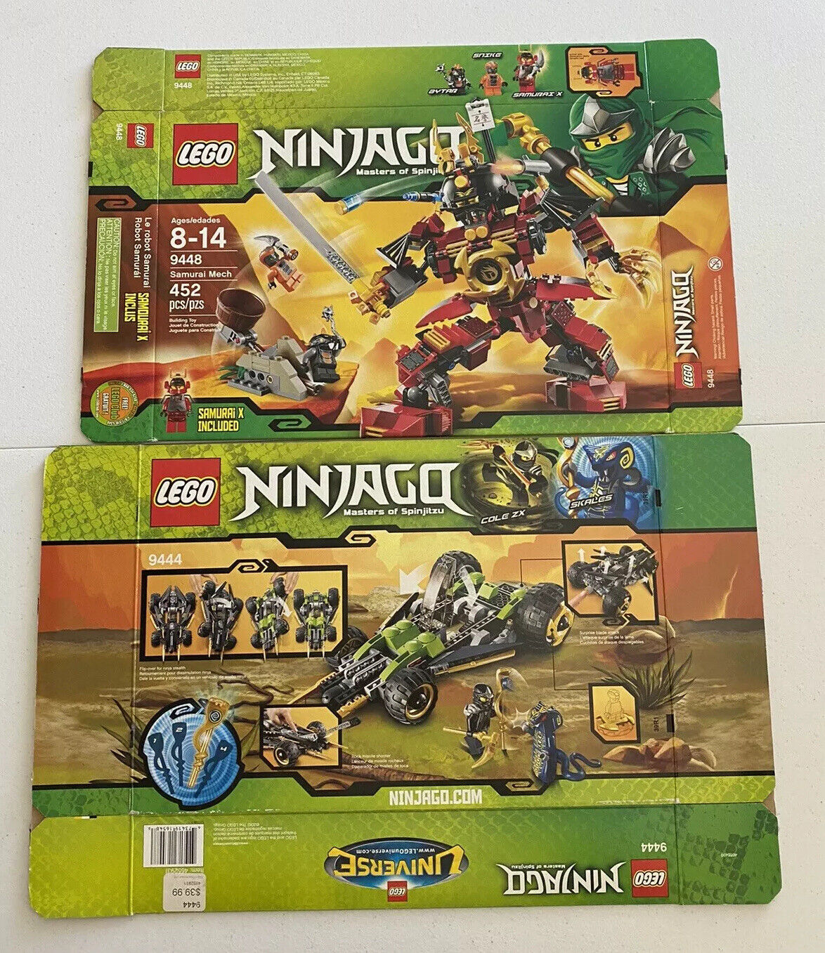 Lot 8 Lego Ninjago Boxes Only Retired 2259 9441 70722 2518 70727 9444 9448  2520