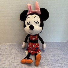 DISNEY JUST PLAY MINNIE MOUSE RED POLKA DOT DRESS EYES CLOSED PLUSH DOLL FIGURE