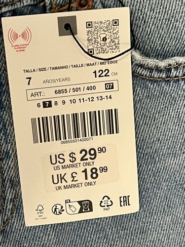 ZARA KIDS BOYS DENIM BLUE SHORTS JORTS ORIGINAL FIT SIZE 7 NWT 6855/501 - Picture 9 of 11