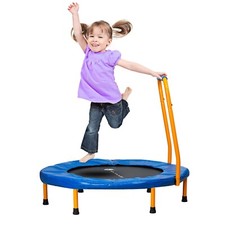 New-Bounce 36" Foldable Mini Trampoline with Handlebar for Kids - Max of 150 Lbs
