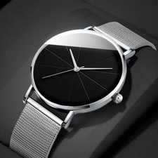 Minimalist Mesh Quartz Watch - Ultra Thin Stainless Steel Mens Simple Watches