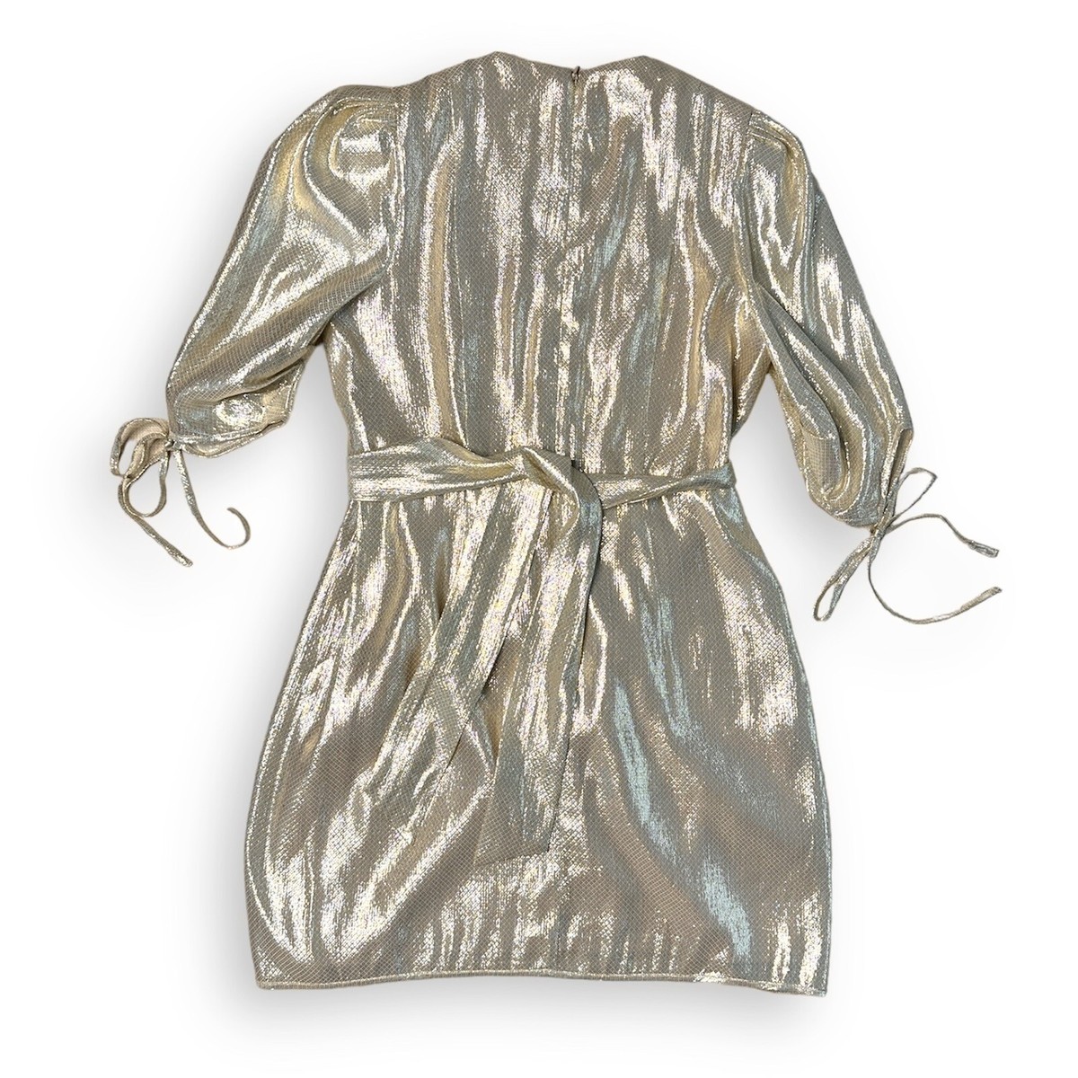 astral plane mini dress Alice McCall Astral Plane Cap Sleeve Metallic Gold Mini Dress Sz 4 $475
