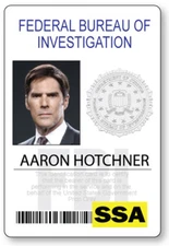 CRIMINAL MINDS AARON HOTCHNER NAME BADGE PROP HALLOWEEN COSPLAY MAGNET BACK