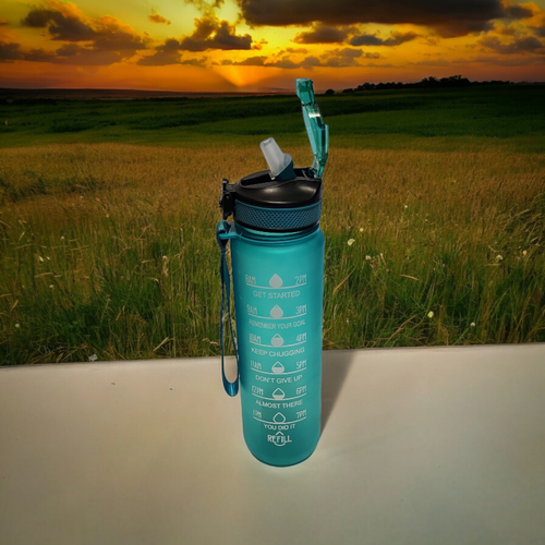3er Set Sport Motivation Trinkflasche mit Zeitmarkierung 32Oz BPA frei - Bild 21 von 30