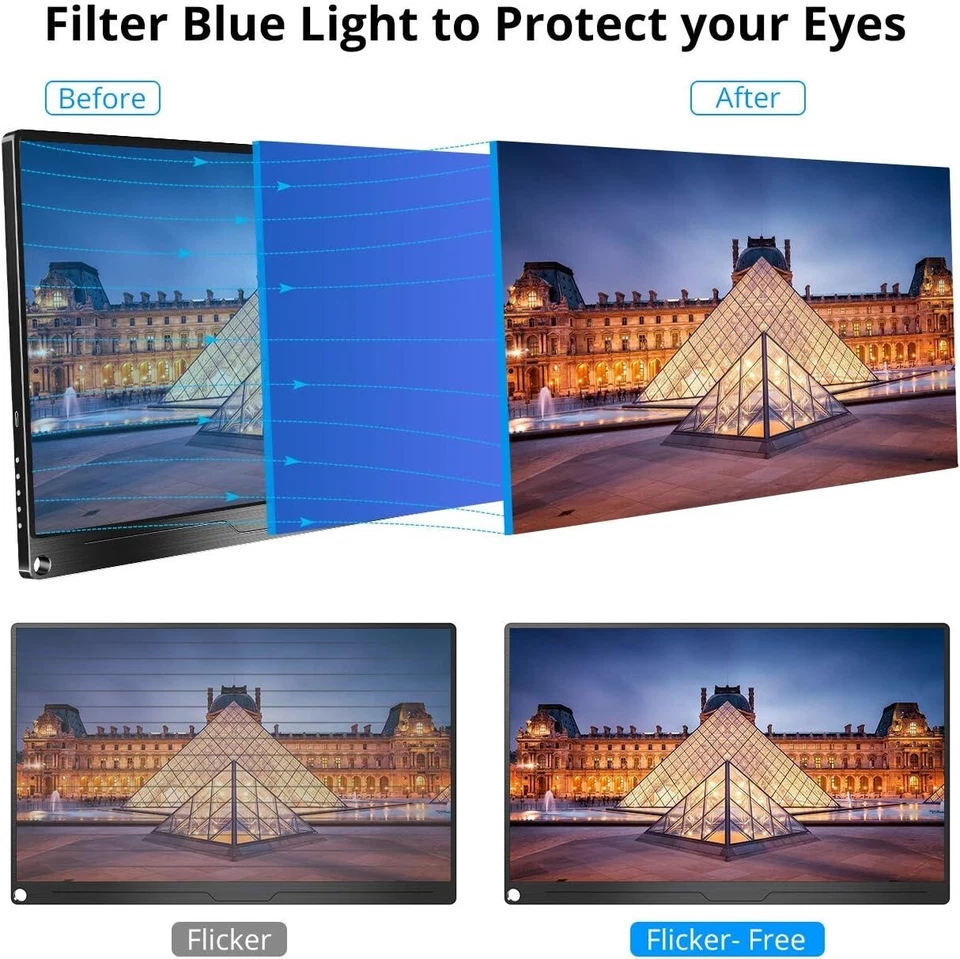 Portable Monitor 4K EVICIV Upgraded 15.6 Inch UHD3840 x 2160 RRP £289 FREE P&P - Image 4 of 4