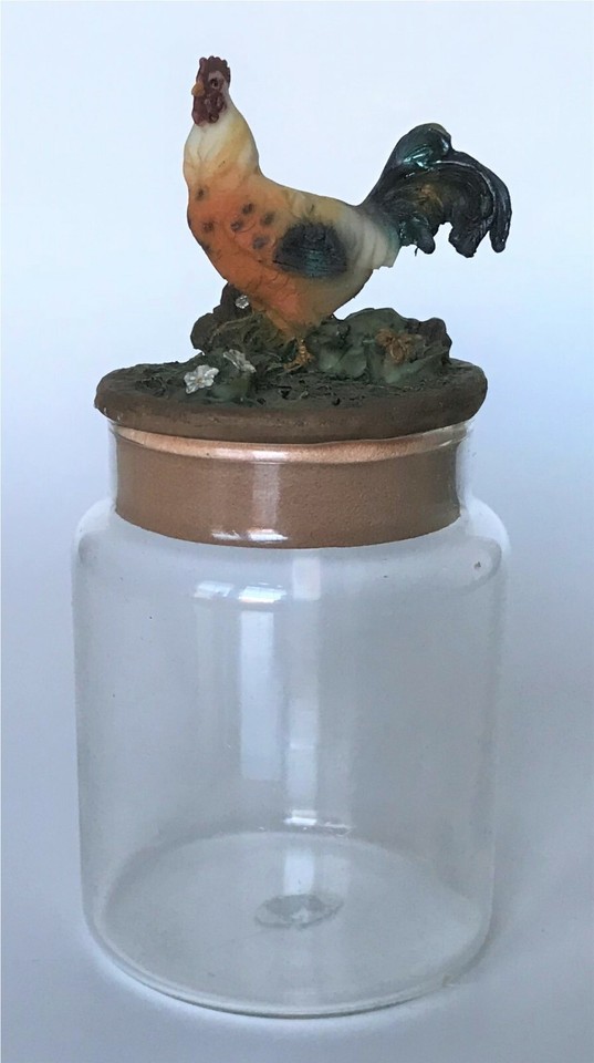 3 Candle Toppers with Jars Pouring Candles Rooster Santa