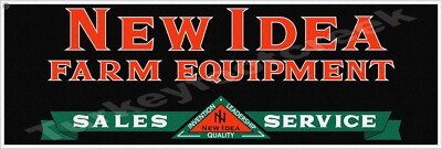 New Idea Farm Equipment Sales Service 6'' x 18'' Metal Sign