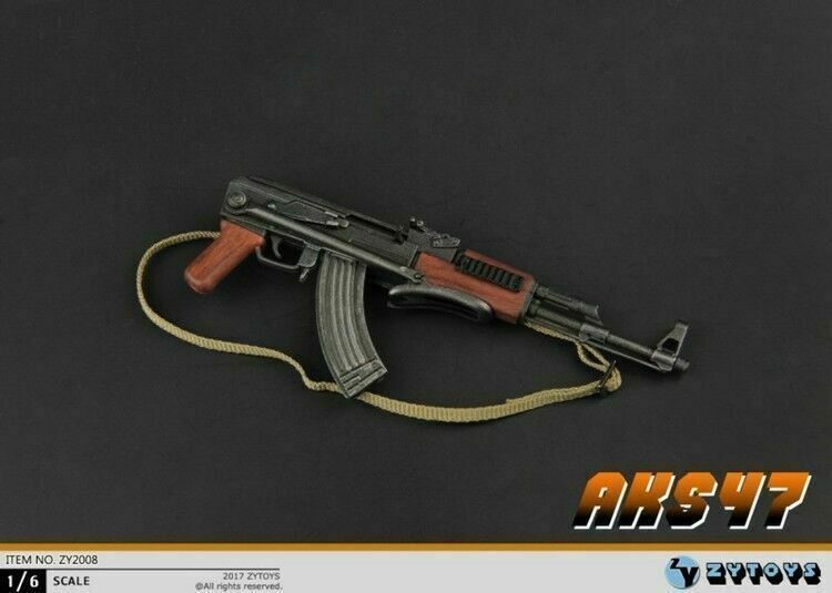 1/6 ZYTOYS AK47 AK47S +Silencer Gun Rifle Model Weapon Toy Folding
