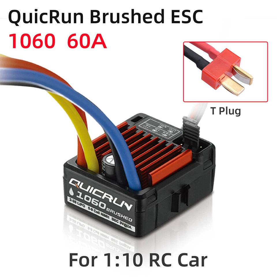 HobbyWing QuicRun 60A / 25A Brushed Waterproof ESC For 1/10 1/18 1/16 RC Car - Image 3 of 4