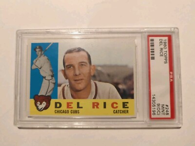 Del Rice 1960 Topps #248 PSA 9(OC) MINT! RARE! Cubs CARDINALS & BRAVES ...