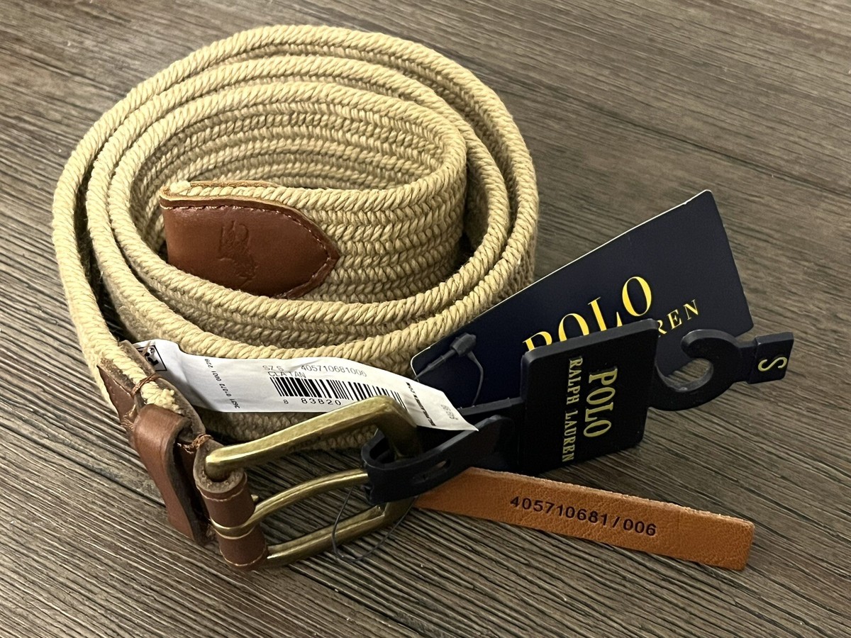 Ralph Lauren Braided Leather Belt in Brown with Gold Buckle Tan Smooth Vachetta Braided Belt | Polo Ralph Lauren main image 2