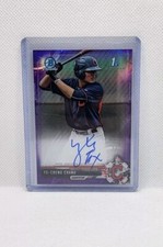 2017 Bowman Chrome Prospect 1st Bowman Auto Purple Refractor Yu Chang RC #/250