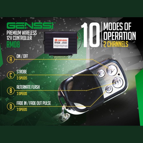 12V Wireless Remote Car LED Light Bar Flash Control Box Strobe Flash